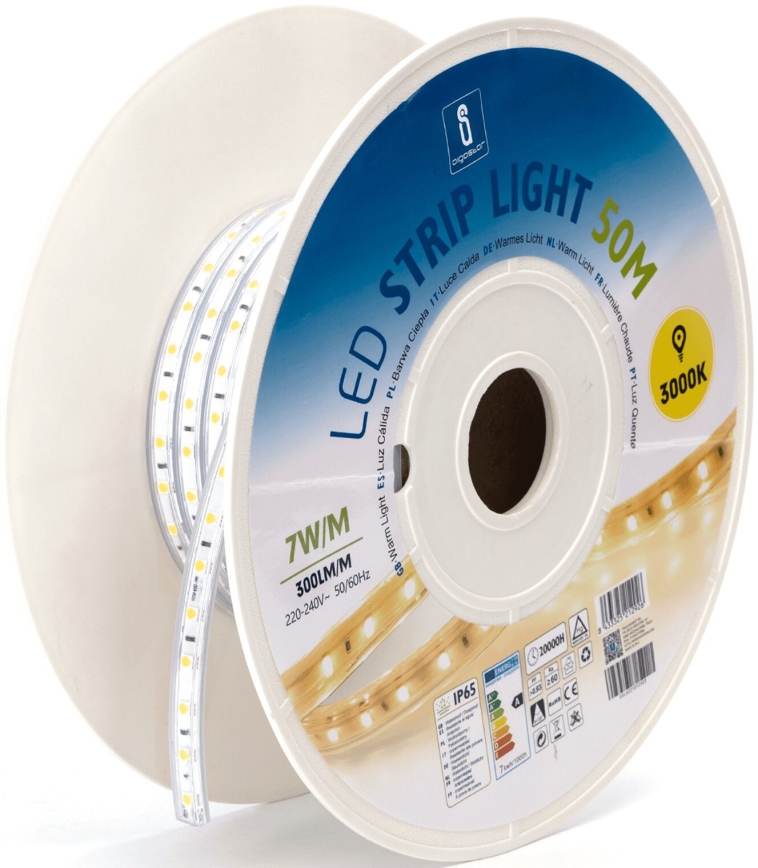 Aigostar - Ruban LED/350W/230V 50m 3000K IP65