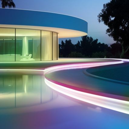 Aigostar - Ruban LED solaire RVB dimmable LED/1,6W/3,2V 3+2m IP65 1800 mAh + télécommande