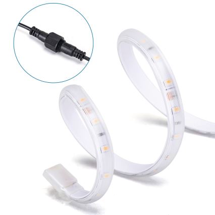 Aigostar - Ruban solaire à intensité variable LED/20W/3,2V 20 m 2700K IP65 20000 mAh + Télécommande