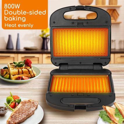 Aigostar - Sandwich maker 800W/230V zwart