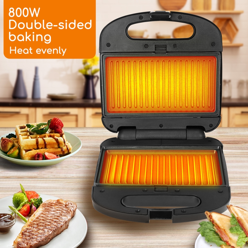 Aigostar - Sandwich maker 800W/230V zwart