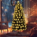Aigostar - Sapin de Noël extérieur à LED 125 LED / 8 fonctions, 1,2 m, IP44, blanc chaud