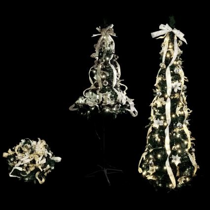 Aigostar - Sapin de Noël LED d'extérieur 150xLED 1,8m IP44 blanc/doré blanc froid