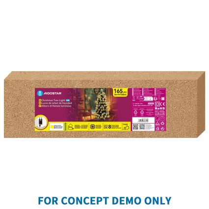 Aigostar - Sapin de Noël LED d'extérieur 55 x LED / 8 fonctions 0,6 m IP44 blanc chaud