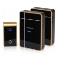 Aigostar - SET 2x Draadloze deurbel 3xAA/12V IP44 zwart