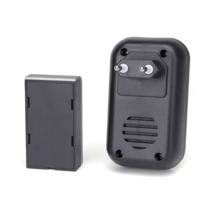 Aigostar - SET 2x Sonnette sur prise sans fil 230V IP44 noir/cuivre