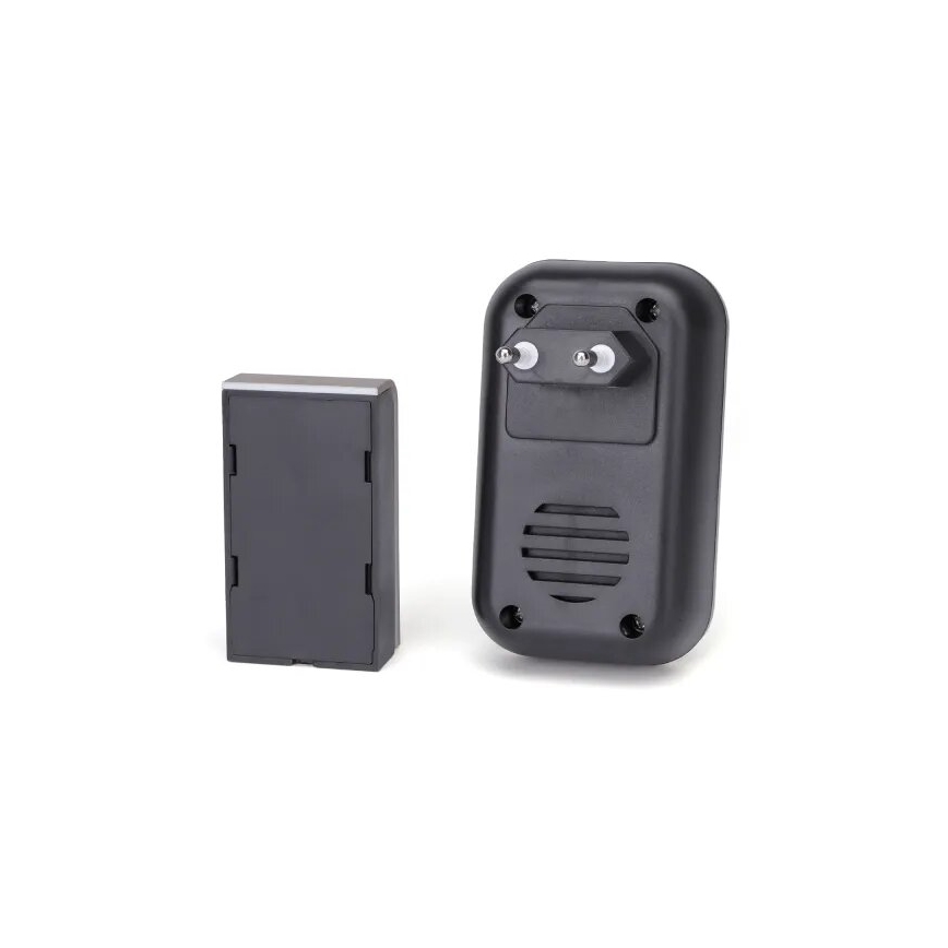 Aigostar - SET 2x Sonnette sur prise sans fil 230V IP44 noir/cuivre