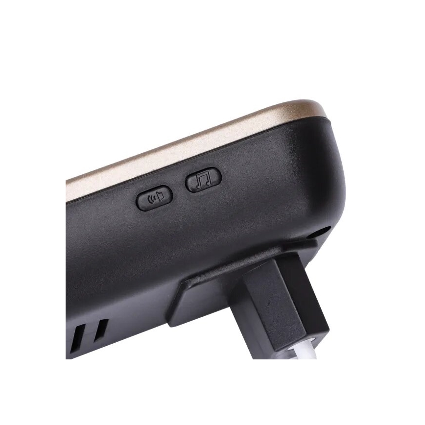 Aigostar - SET 2x Sonnette sur prise sans fil 230V IP44 noir/cuivre