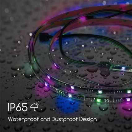 Aigostar - SET 4x Dimbare LED RGB Strip 0,5m LED/2,5W/5V IP65 + AB