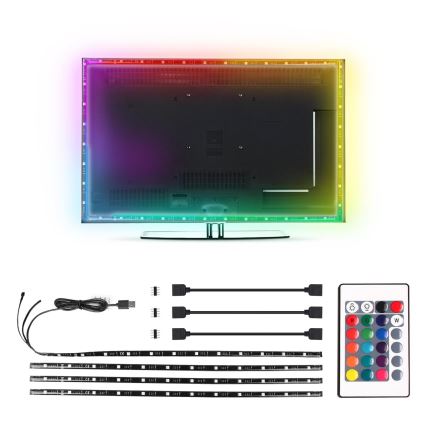 Aigostar - SET 4x Ruban à intensité variable LED RGB 0,5m LED/2,5W/5V IP65 + Télécommande