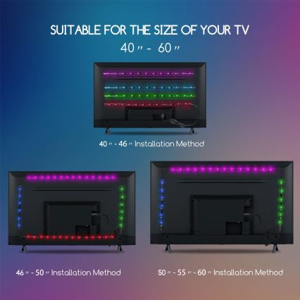 Aigostar - SET 4x Ruban à intensité variable LED RGB 0,5m LED/2,5W/5V IP65 + Télécommande