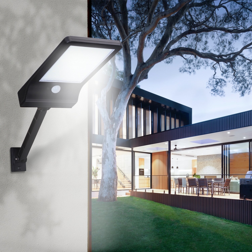 Aigostar - SET van 2 zonne-LED-straatlampen met sensor LED/3W/3,7V1800 mAh IP44 3000/4000/5000K + afstandsbediening