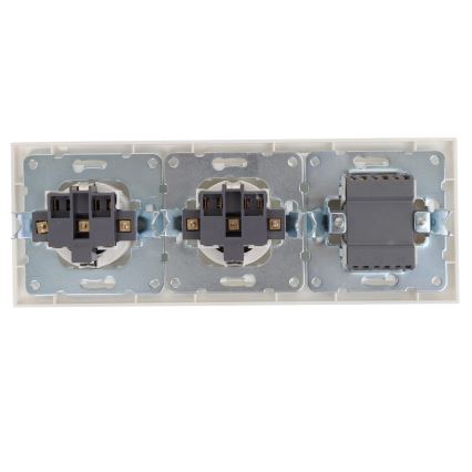 Aigostar - SET van 2x Stopcontact met schakelaar 2x16A/250V SCHUKO