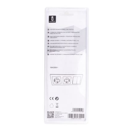 Aigostar - SET van 2x Stopcontact met schakelaar 2x16A/250V SCHUKO