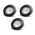 Aigostar - Set van 3 LED inbouwspots 1x GU10/4,5W/230V 6500K zwart