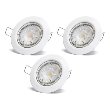 Aigostar - set van 3 LED-inbouwspots 1xGU10/4,5W/230V 3000K wit
