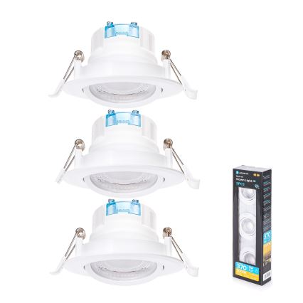 Aigostar - Set van 3 LED-inbouwspots 5W/230V 3000K Ø 8,5 cm wit