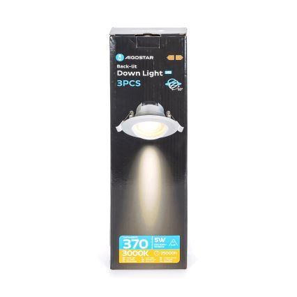 Aigostar - Set van 3 LED-inbouwspots 5W/230V 3000K Ø 8,5 cm wit