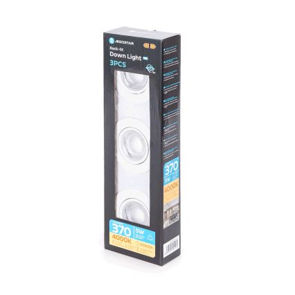 Aigostar - Set van 3 LED inbouwspots LED/5W/230V 4000K Ø 8,5 cm wit