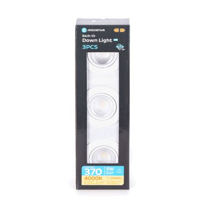 Aigostar - Set van 3 LED inbouwspots LED/5W/230V 4000K Ø 8,5 cm wit