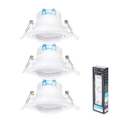 Aigostar - Set van 3 LED inbouwspots LED/5W/230V 6500K Ø 8,5 cm wit