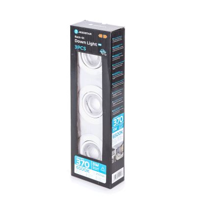 Aigostar - Set van 3 LED inbouwspots LED/5W/230V 6500K Ø 8,5 cm wit
