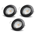 Aigostar - Set van 3x LED-inbouwspots 1xGU10/4,5W/230V 4000K zwart