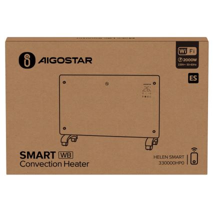 Aigostar - Slimme elektrische kachel/convector 2000W Wi-Fi