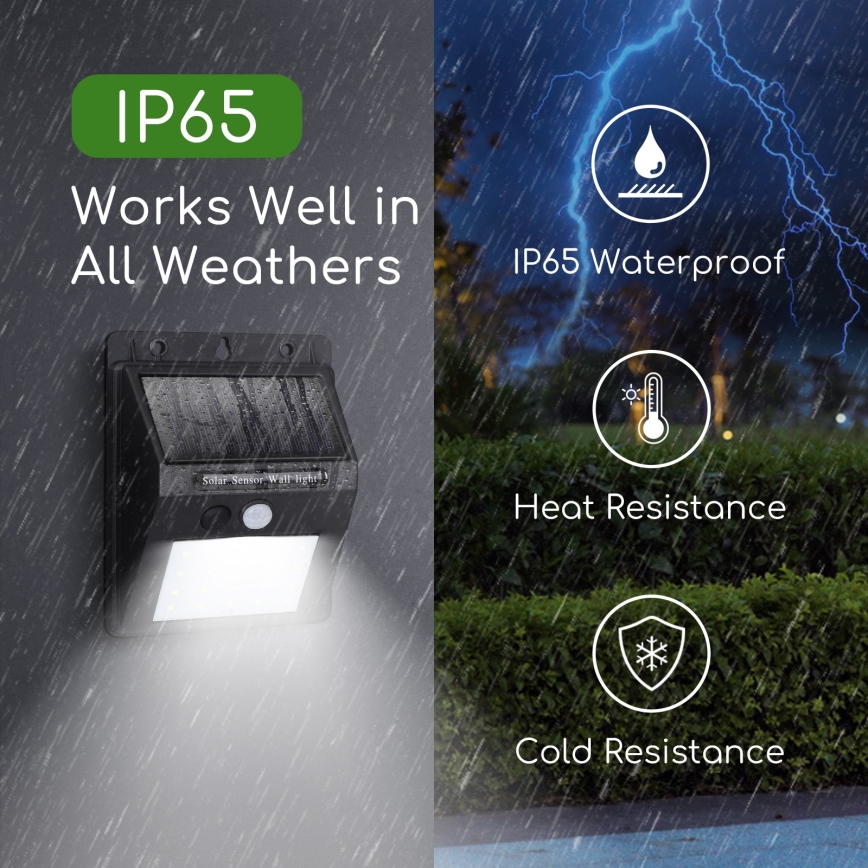 Aigostar -  Solar LED Lamp voor buiten met Sensor LED/1,11W/5,5V IP65