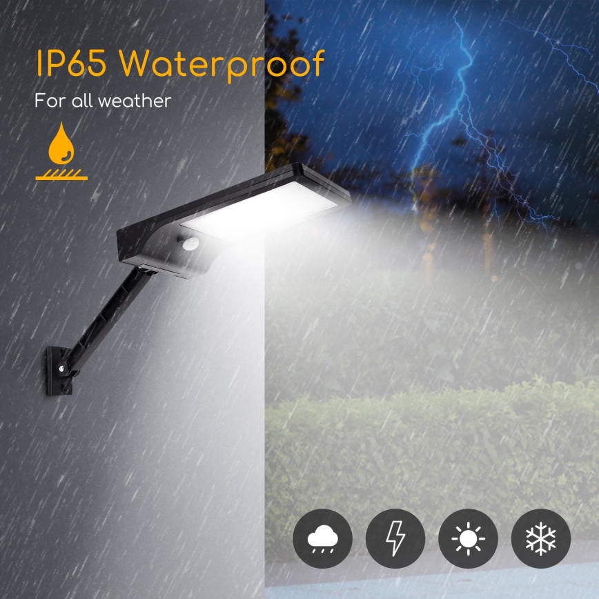 Aigostar - Solar LED Straatlamp met sensor LED/2,3W/5,5V 1800 mAh IP65
