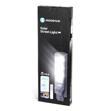 Aigostar - Solar LED Straatlamp met sensor LED/200W/3,2V IP65 6500K + afstandsbediening