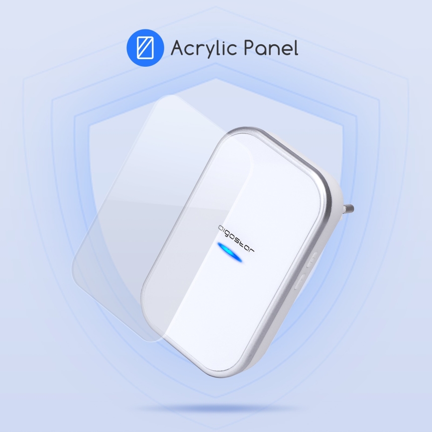 Aigostar - Sonnette sans fil à brancher 230V/12V IP44 blanc