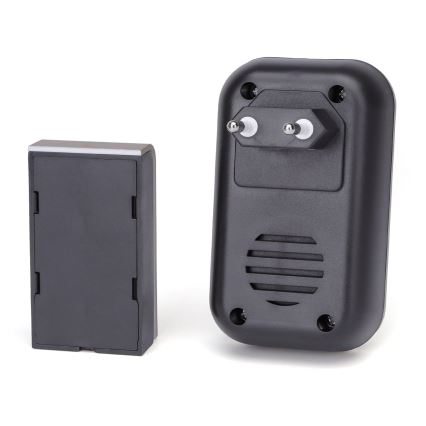 Aigostar - Sonnette sans fil à brancher 230V/12V IP44 noir