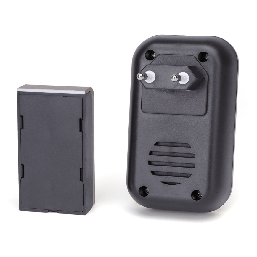 Aigostar - Sonnette sans fil à brancher 230V/12V IP44 noir