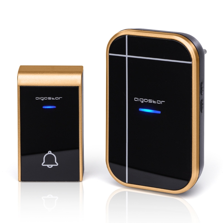 Aigostar - Sonnette sans fil à brancher 230V/12V IP44 noir