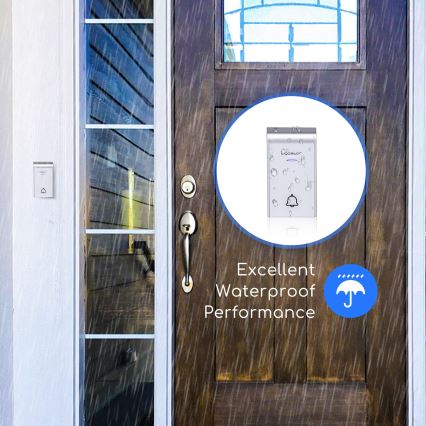 Aigostar - Carillon sans fil à brancher sur prise 230V/12V IP44 blanc