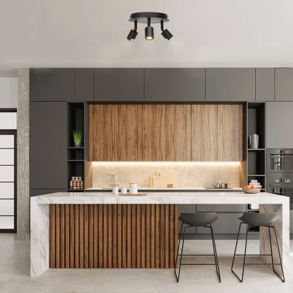 Aigostar - Spot 3xGU10/60W/230V noir