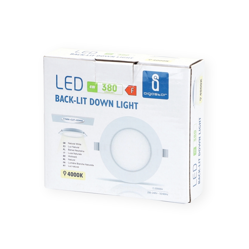 Aigostar - Spot encastrable LED/4W/230V 4000K d. 9,8 cm blanc