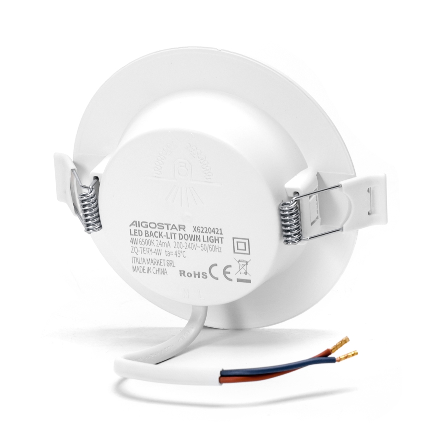 Aigostar - Spot encastrable LED/4W/230V 6500K d. 9,8 cm blanc