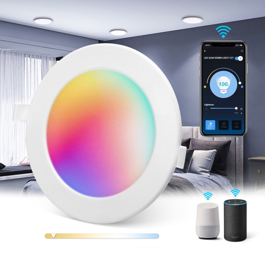 Aigostar - Spot RGBW encastrable salle de bain à intensité variable MESH Smart LED/18W/230V 2700-6500K IP44