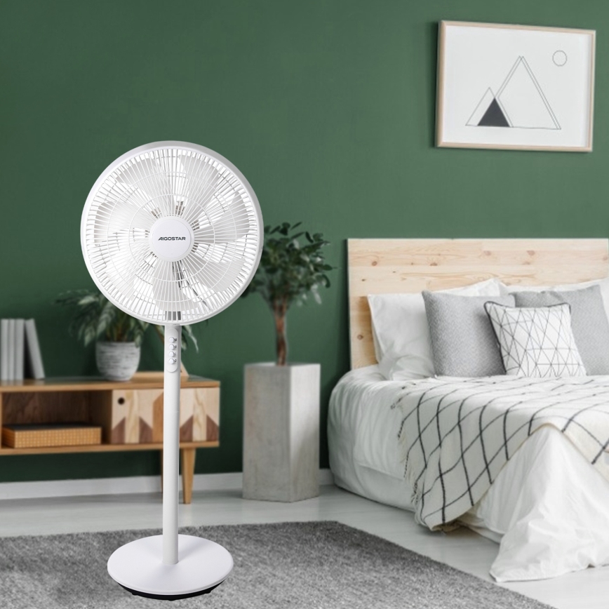 Aigostar - Staande ventilator 45W/230V 110 cm wit