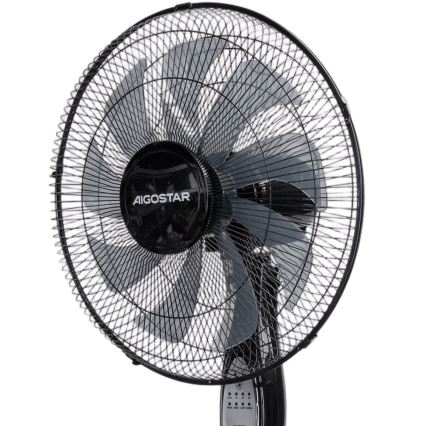 Aigostar - Staande ventilator 60W/230V 130 cm zwart + afstandsbediening