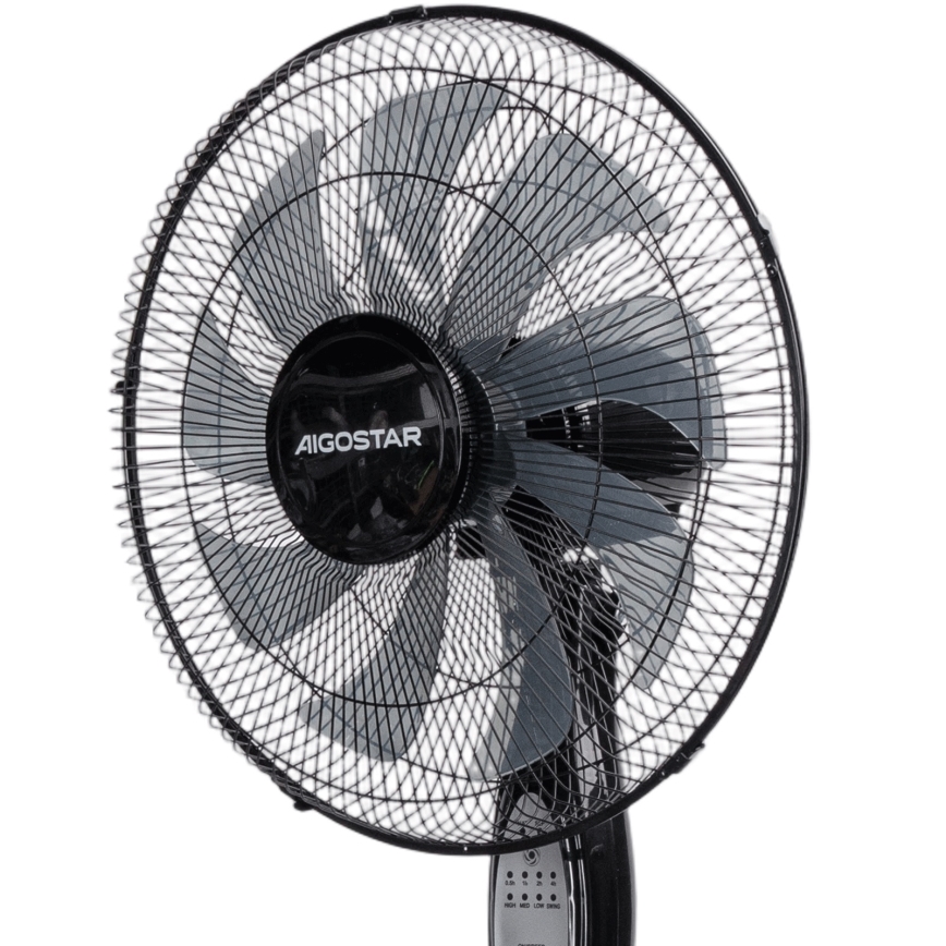 Aigostar - Staande ventilator 60W/230V 130 cm zwart + afstandsbediening