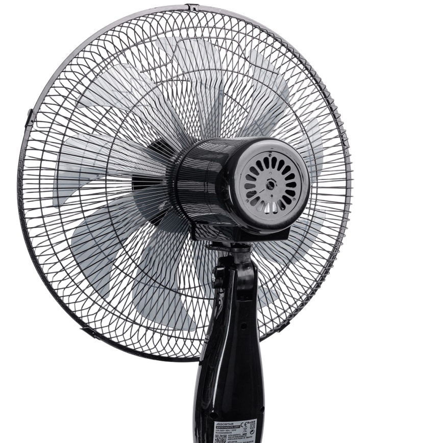 Aigostar - Staande ventilator 60W/230V 130 cm zwart + afstandsbediening