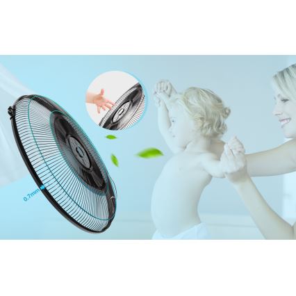Aigostar - Staande ventilator met misteffect 95W/230V zwart/grijs + afstandsbediening