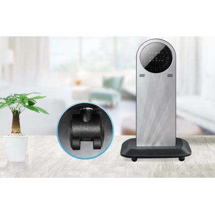 Aigostar - Staande ventilator met misteffect 95W/230V zwart/grijs + afstandsbediening
