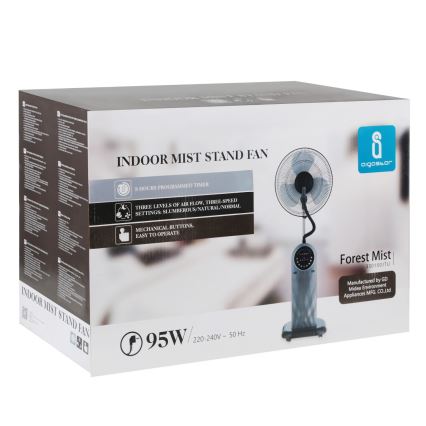 Aigostar - Staande ventilator met misteffect MIST 95W/230V + afstandsbediening