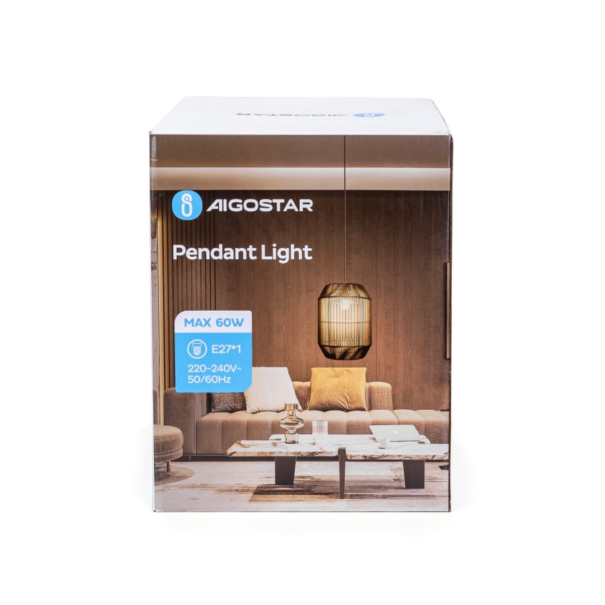 Aigostar - Suspension filaire 1xE27/60W/230V noir