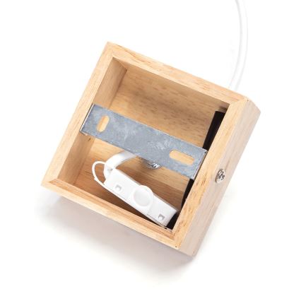 Aigostar - Suspension LED en bois sur câble, 1 x E27, 9 W, 230 V, 2200 K, pin
