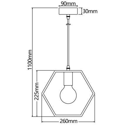 Aigostar - Suspension LED en bois sur câble, 1 x E27, 9 W, 230 V, 2200 K, pin